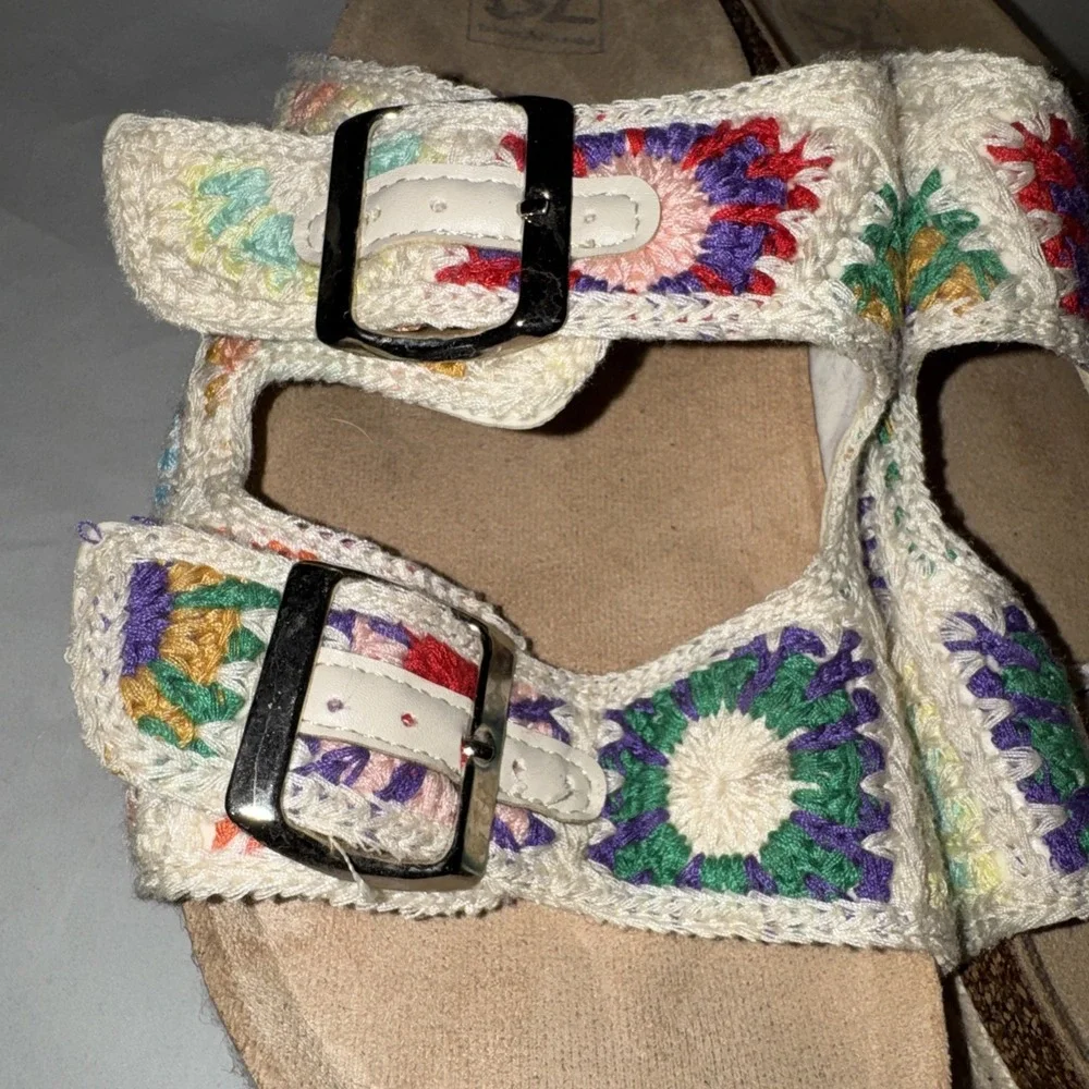 Dirty Laundry‎ Crochet Sandals Women Sz 10 Slip On Shoes Boho Hippie Platform